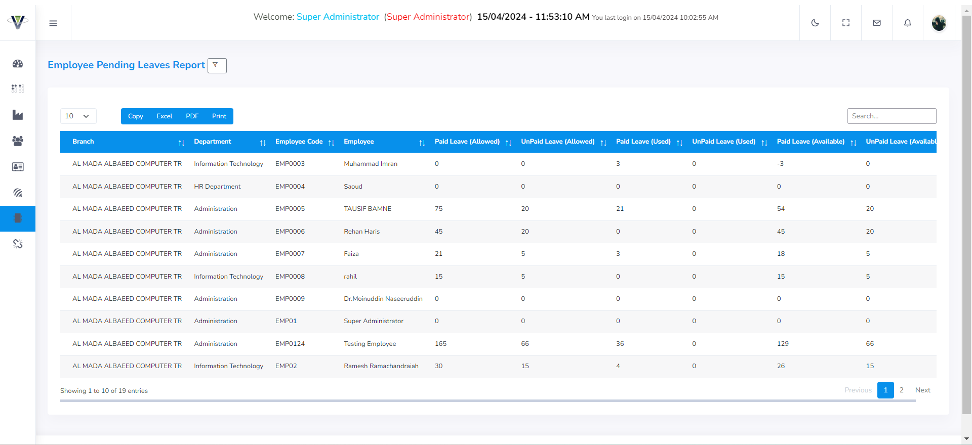 Dashboard Screenshot